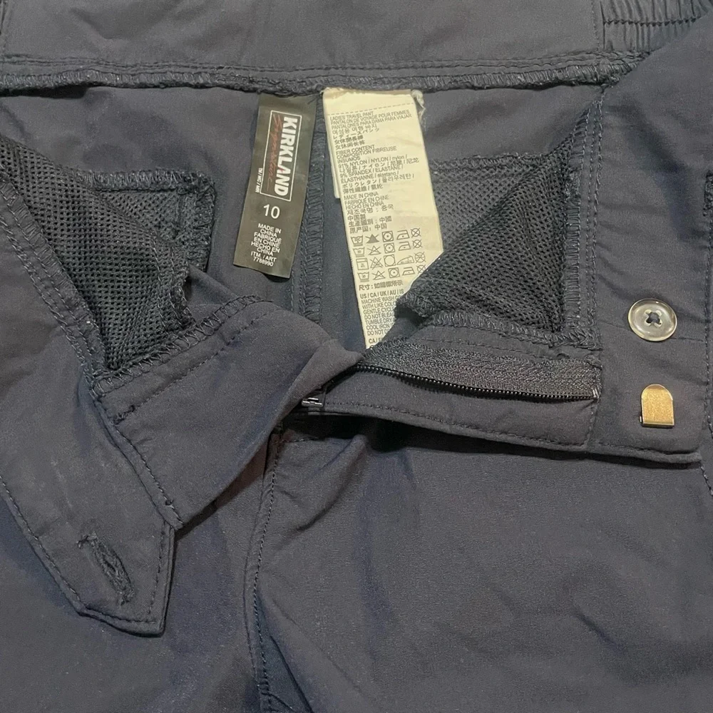 Kirkland Signature Travel Pants Size 10 Navy Blue Ankle Stretch Lightweight - Picture 10 of 11
